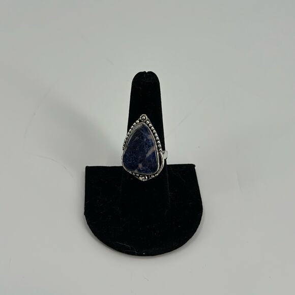 Sodalite sterling silver ring size 8.25 - Picture 1 of 5